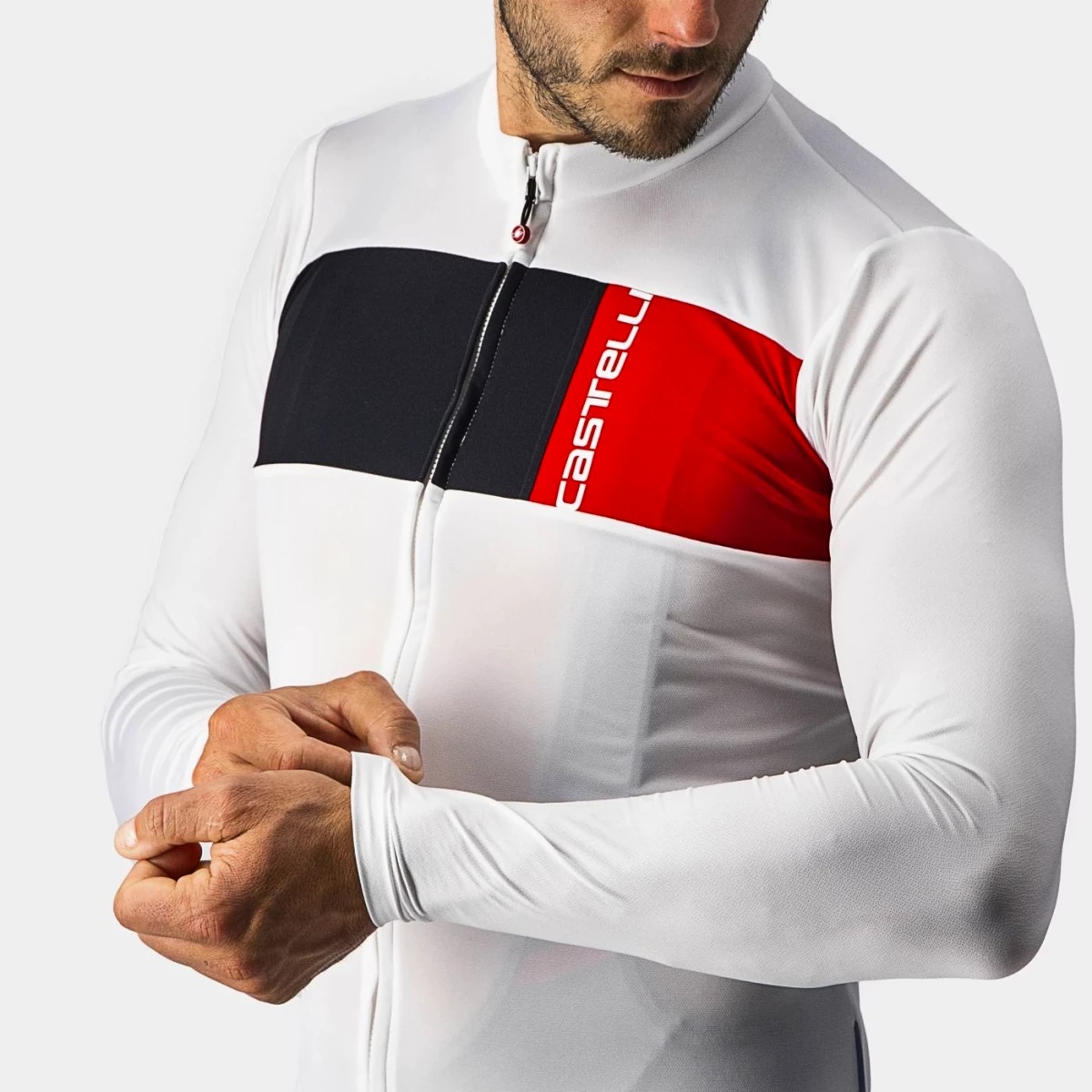 Castelli Prologo 7 LS Ivory/Light Black/Red