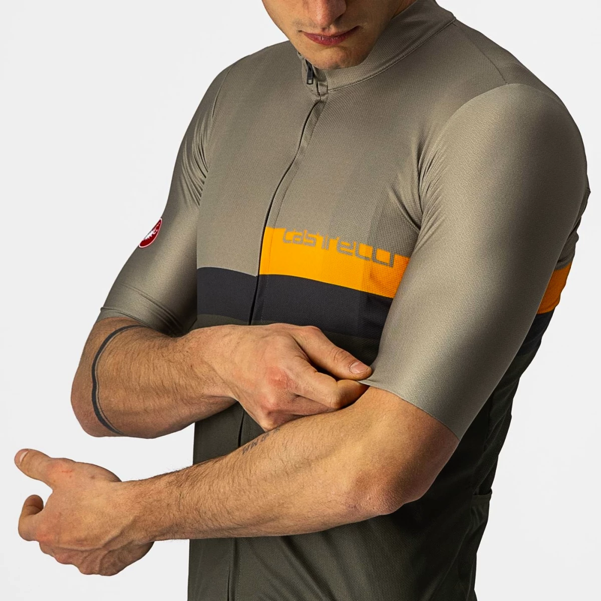 Castelli A Blocco Green/Pop Orange-Dark Grey