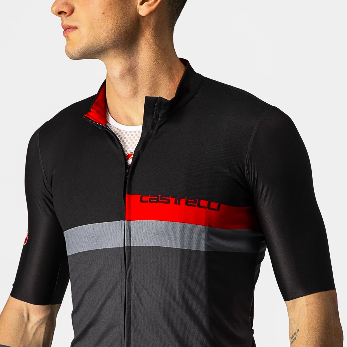 Castelli A Blocco Light Black/Red Dark Grey