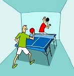vnútorný stôl na stolný tenis