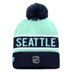 Zimná čiapka Fanatics  Authentic Pro Game & Train Cuffed Pom Knit Seattle Kraken