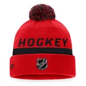 Zimná čiapka Fanatics  Authentic Pro Locker Room Cuffed Pom Knit NHL Chicago Blackhawks