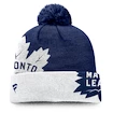 Zimná čiapka Fanatics  Block Party Cuffed Beanie with Pom Toronto Maple Leafs